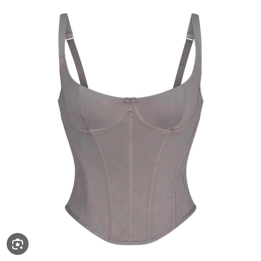 SKIMS Gray Corset Bra